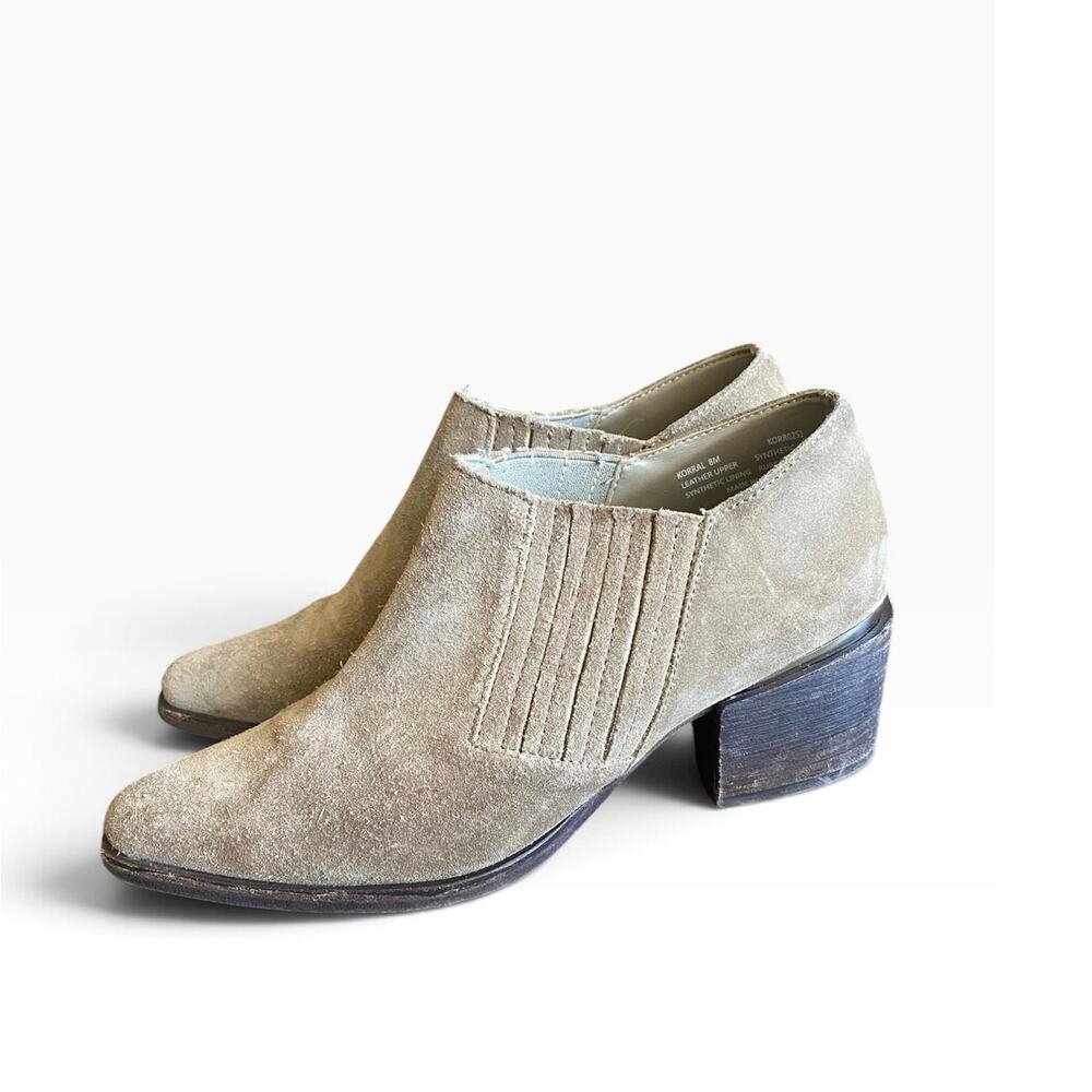 Steve Madden KORRAL Taupe Suede Leather Western Ankle Booties Women’s 8M